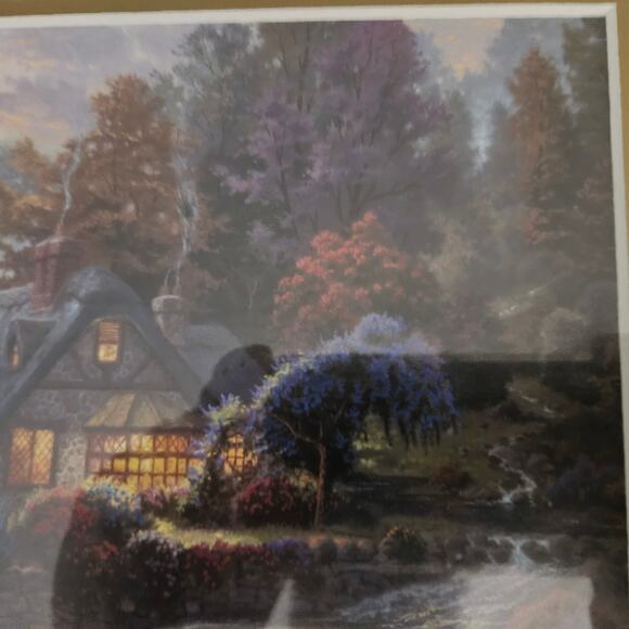 Thomas Kinkade Stillwater Cottage Library Edition 18x16 Framed Print - Picture 7 of 12